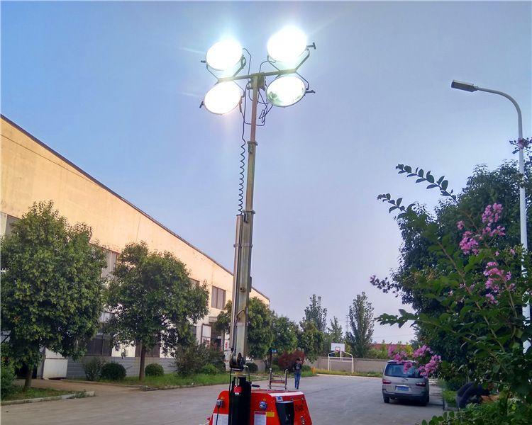 9米照明車應(yīng)急救援移動工程照明燈塔 戶外助力工地施工升降式拖車